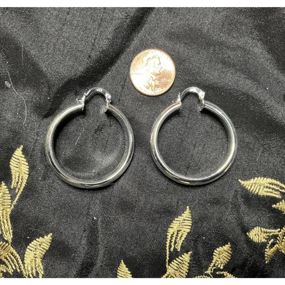 @ Hollow Hoop Earrings sterling
